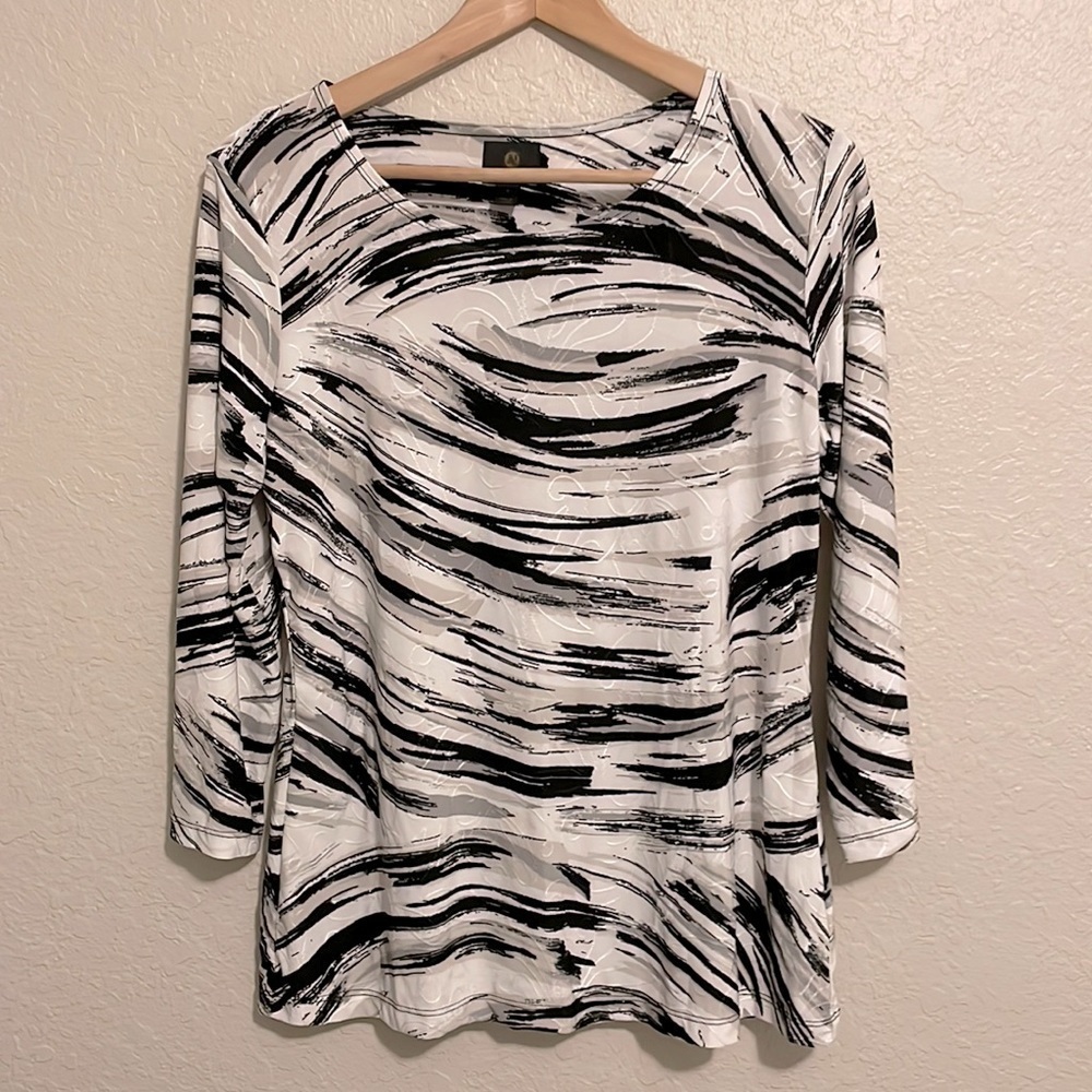 JM Collection Women’s 3/4 Length Sleeve Top Size S